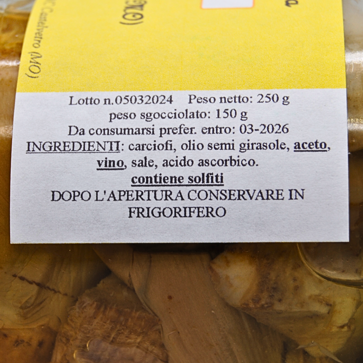 Carciofi a Spicchi sott'Olio - 250 gr. Modena Food Boutique