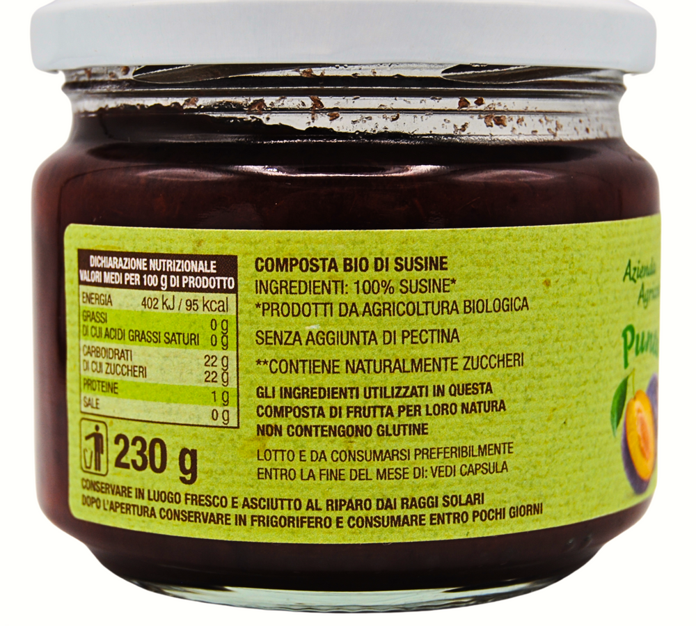 Composta Bio di Susine senza zuccheri aggiunti - 230 gr. Modena Food Boutique