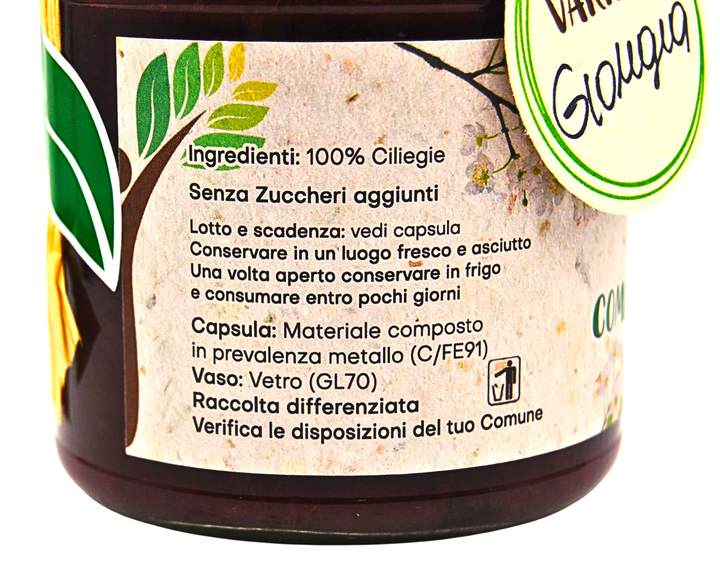 Composta di Ciliegia Giorgia di Vignola - 320 gr. SENZA ZUCCHERI AGGIUNTI Modena Food Boutique