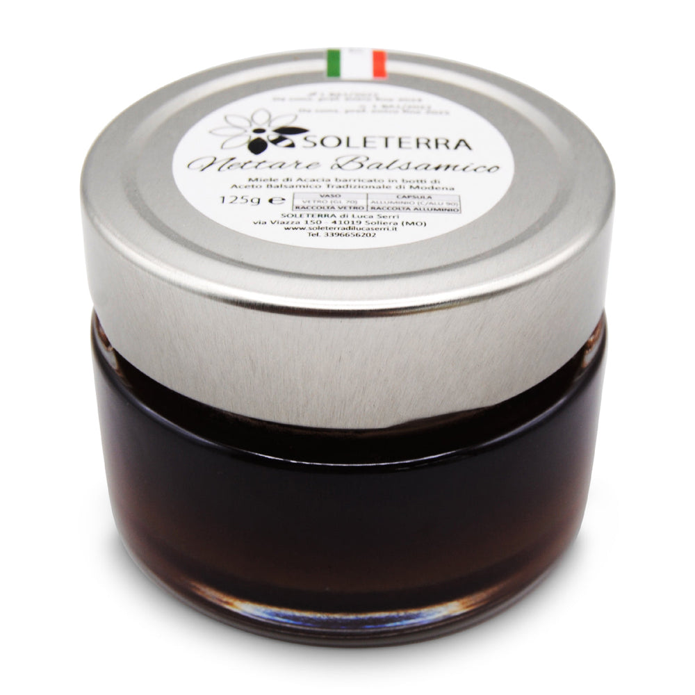 Nettare Balsamico: Miele di Acacia barricato in botti di Aceto Balsamico tradizionale di Modena - 125gr Modena Food Boutique