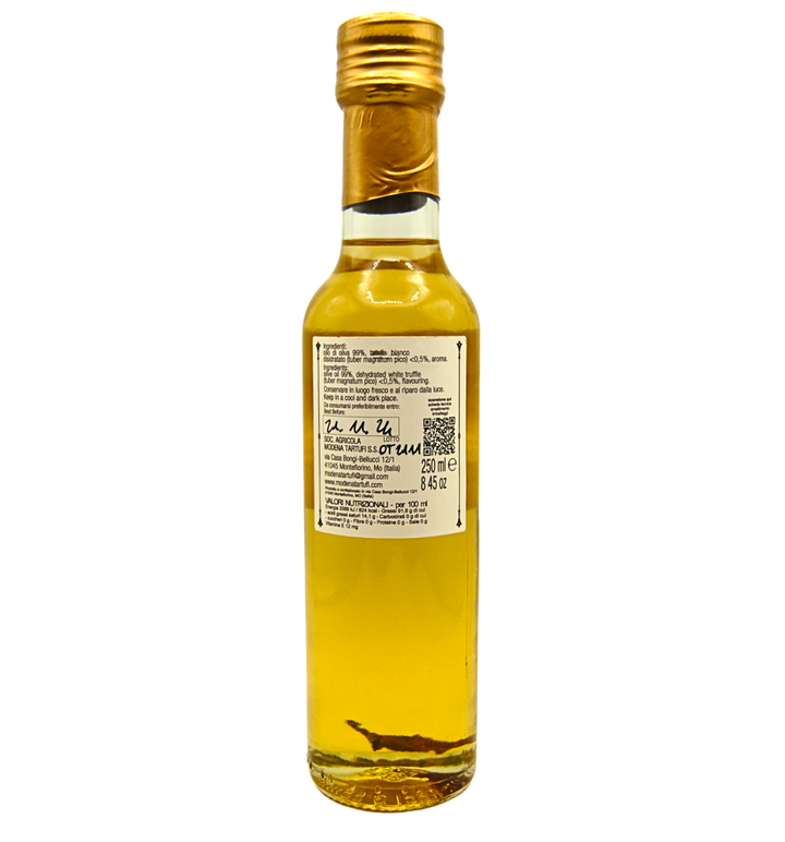 Olio di Oliva con scaglie di Tartufo Bianco - 250 ml. Modena Food Boutique