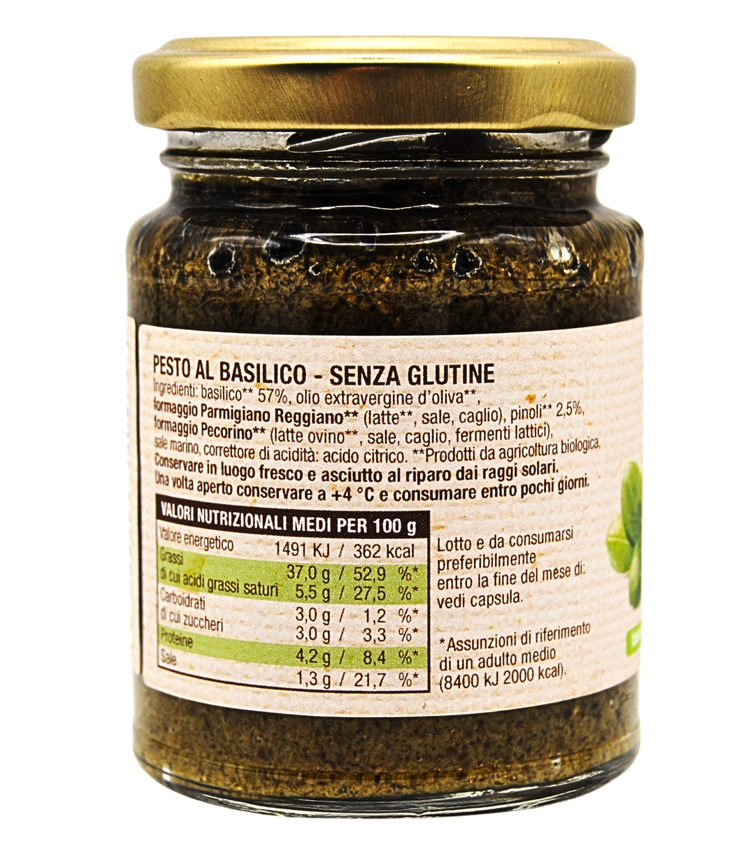 Pesto al Basilico Biologico - 90 gr. Modena Food Boutique